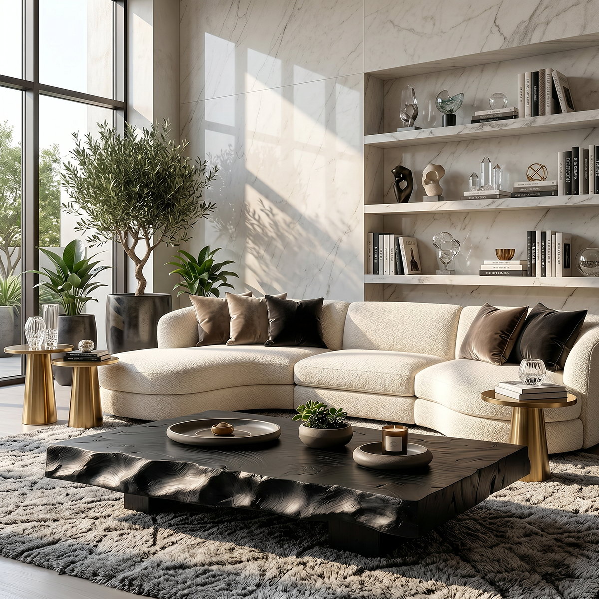 Live Edge Solid Wood Coffee Table Rustic Organic Low Center Table