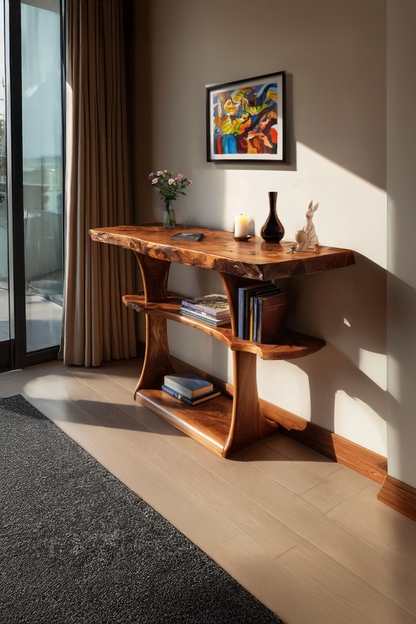 Farmhouse Live Edge Entryway Table For Hallway And Foyer Design