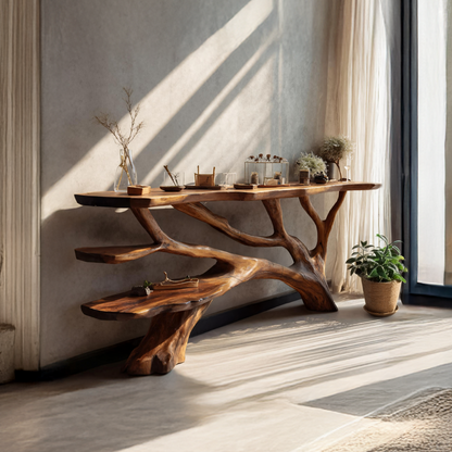 Handcrafted Live Edge Entryway Table For Bedroom Rustic Home Interior