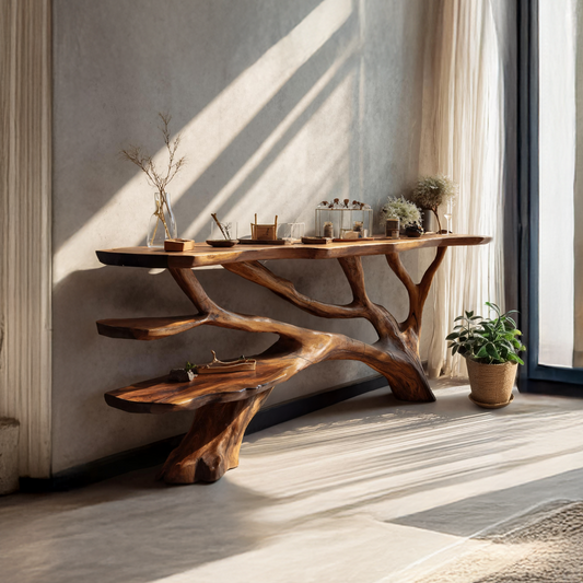 Handcrafted Live Edge Entryway Table For Bedroom Rustic Home Interior