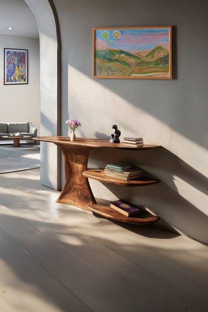 Modern Solid Wood Entryway Table For Home Organization