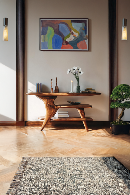 Farmhouse Live Edge Console Table For Unique Entryway Design