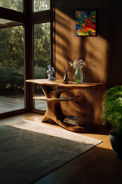 Handcrafted Live Edge Console Table For Farmhouse Decor