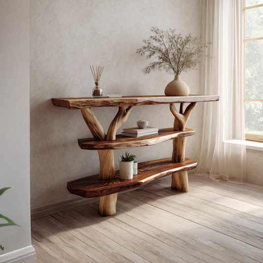 Handcrafted Solid Wood Console Table For Classic Entryway Furniture Style