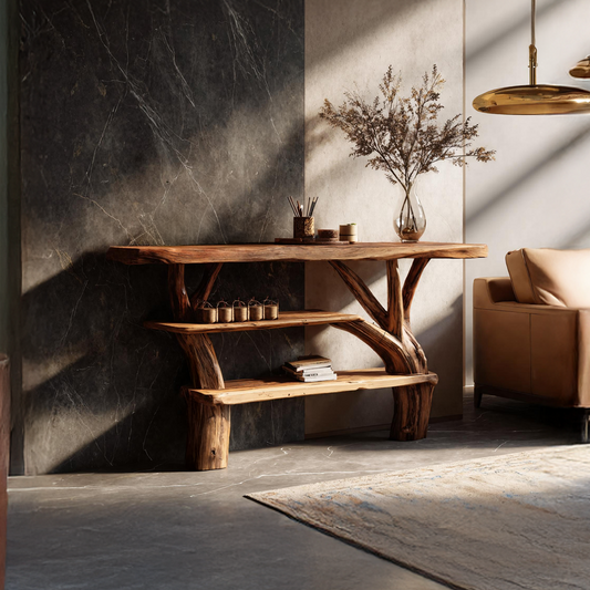 Farmhouse Solid Wood Console Table For Living Room Furniture Decor