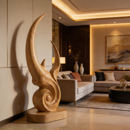 Phoenix Flame Spiral Wood Garden Sculpture
