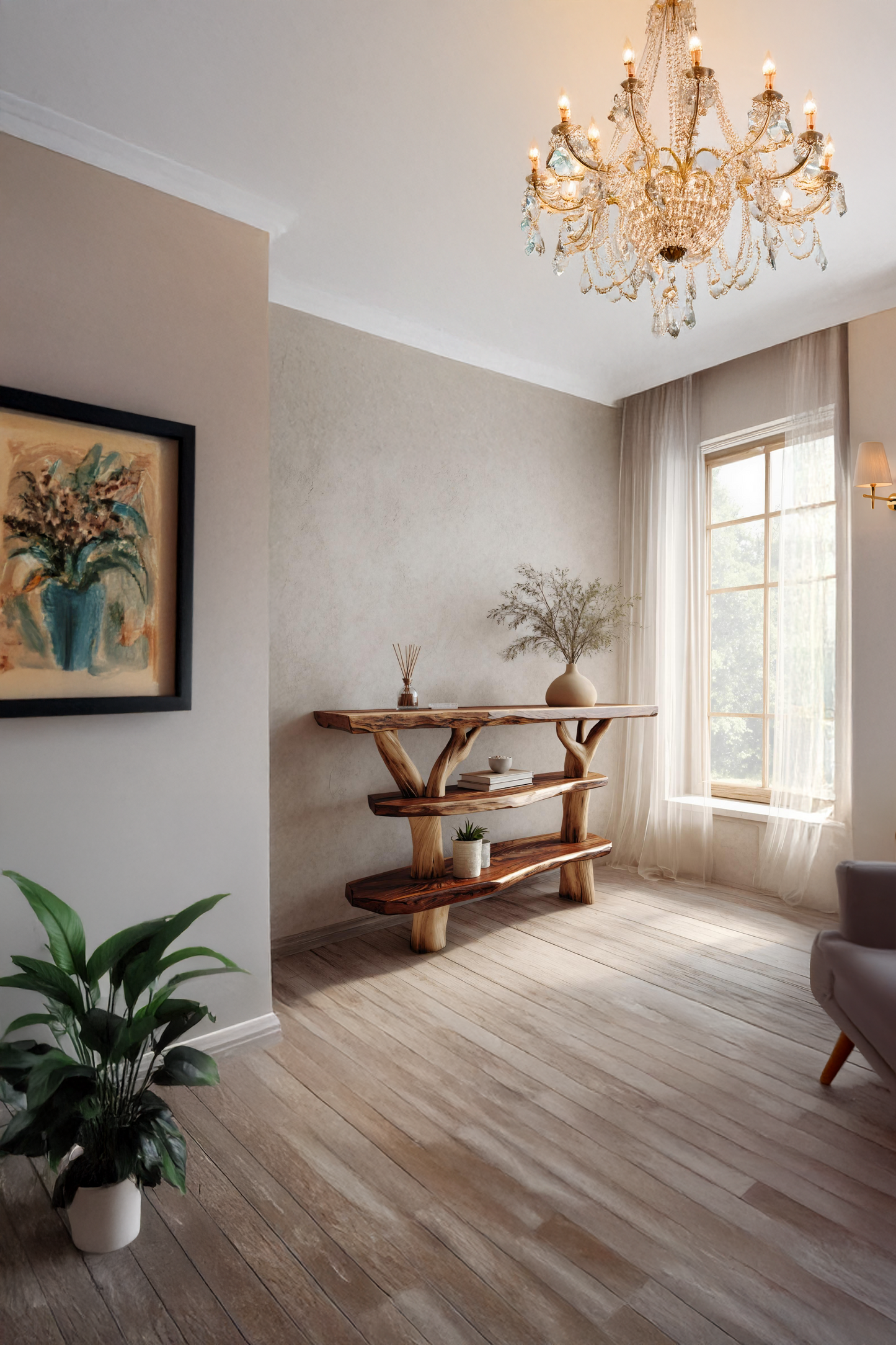 Handcrafted Solid Wood Console Table For Classic Entryway Furniture Style