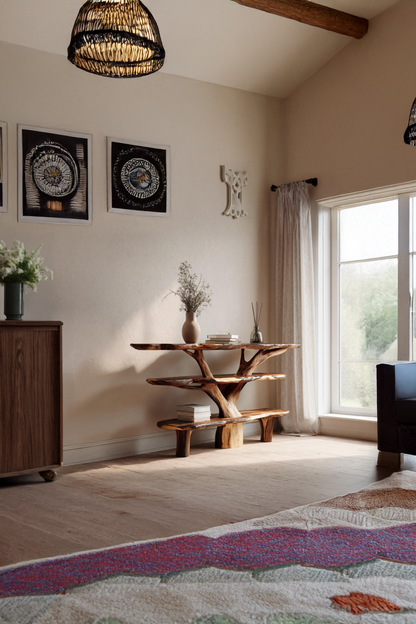 Farmhouse Solid Wood Console Table For Vintage Entryway Rustic Design