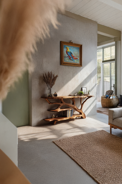 Handcrafted Solid Wood Console Table For Modern Entryway Furniture Decor