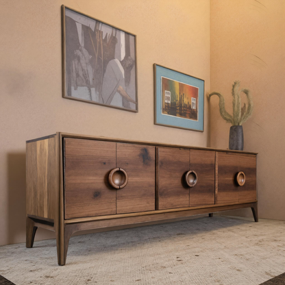 Mid Century Circular Sideboard For Living Room