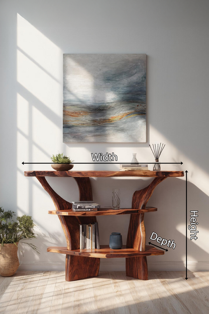 Handcrafted Solid Wood Console Table For Rustic Entryway Interior Style