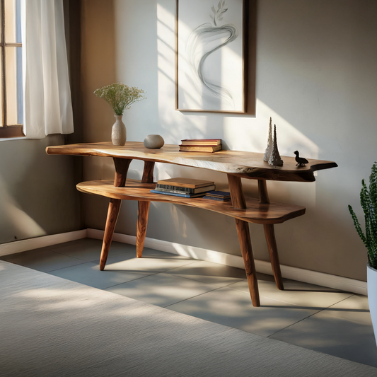 Handcrafted Solid Wood Console Table For Vintage Furniture Decor