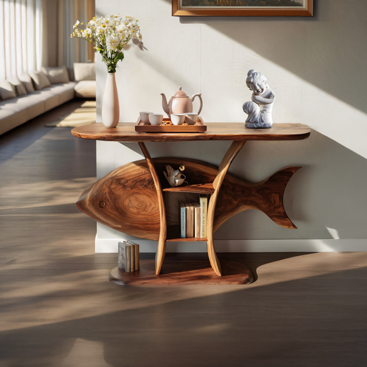 Mid Century Solid Wood Console Table For Furniture Decor Style