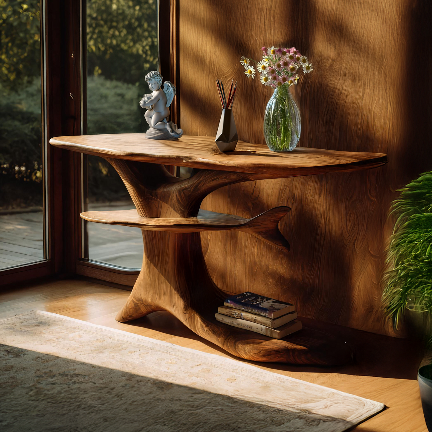 Handcrafted Live Edge Console Table For Farmhouse Decor