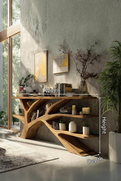 Farmhouse Wooden Live Edge Console Table For Rustic Furniture Decor