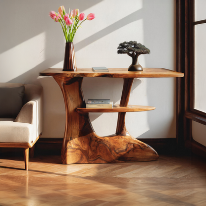 Handcrafted Wooden Entryway Table For Rustic Home Styling