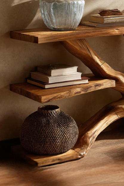 Handcrafted Wooden Live Edge Console Table For Elegant Furniture Decor