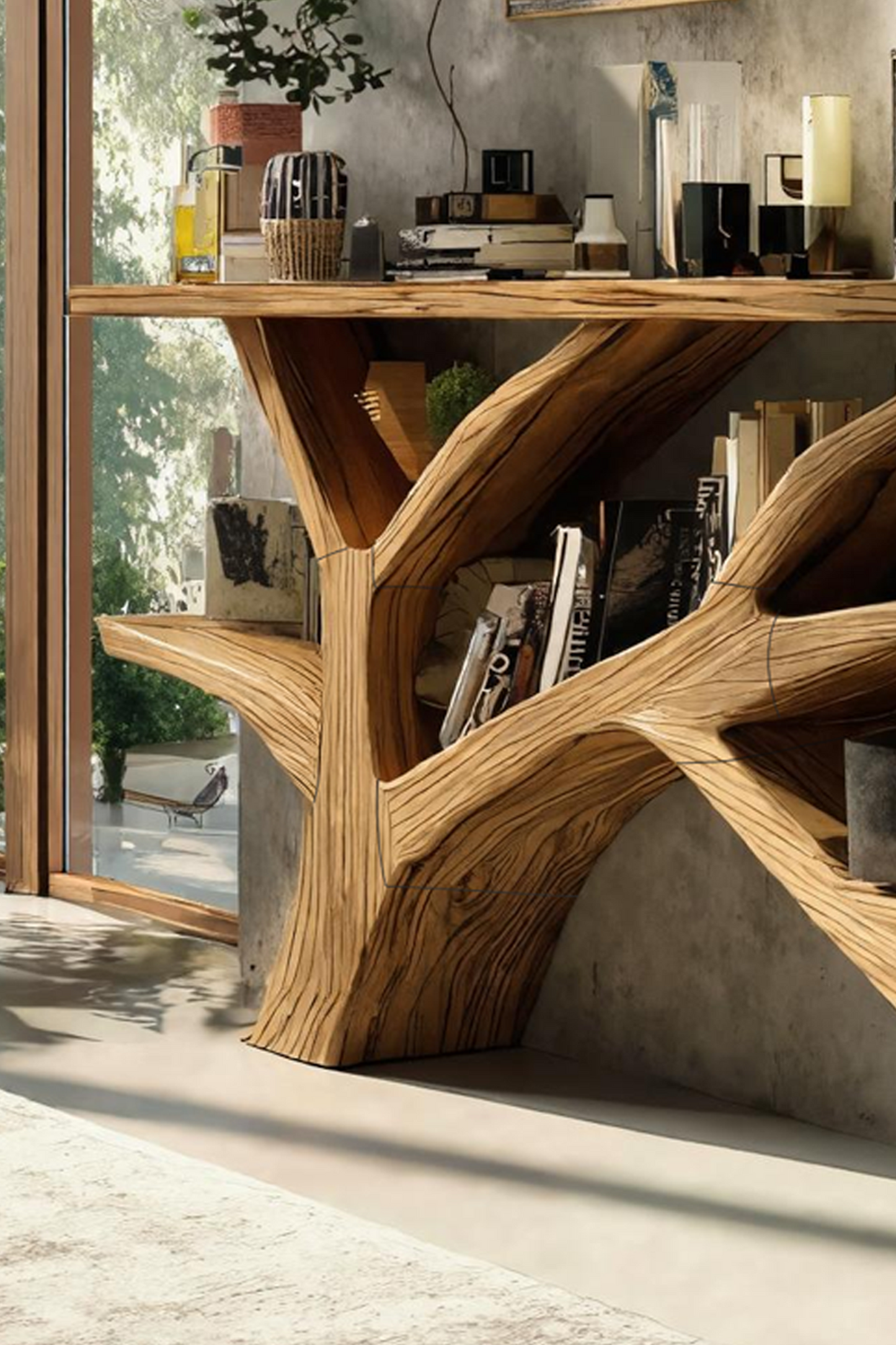 Farmhouse Wooden Live Edge Console Table For Rustic Furniture Decor