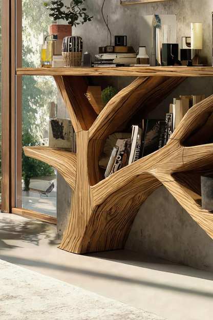 Farmhouse Wooden Live Edge Console Table For Rustic Furniture Decor