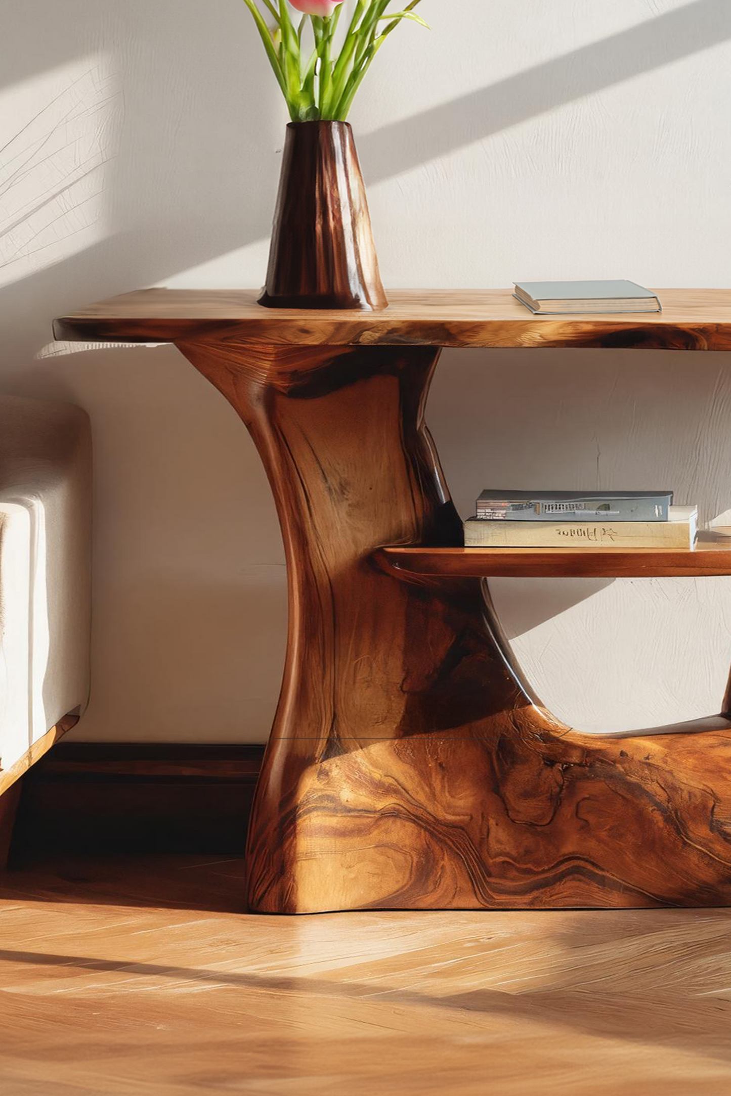 Handcrafted Wooden Entryway Table For Rustic Home Styling