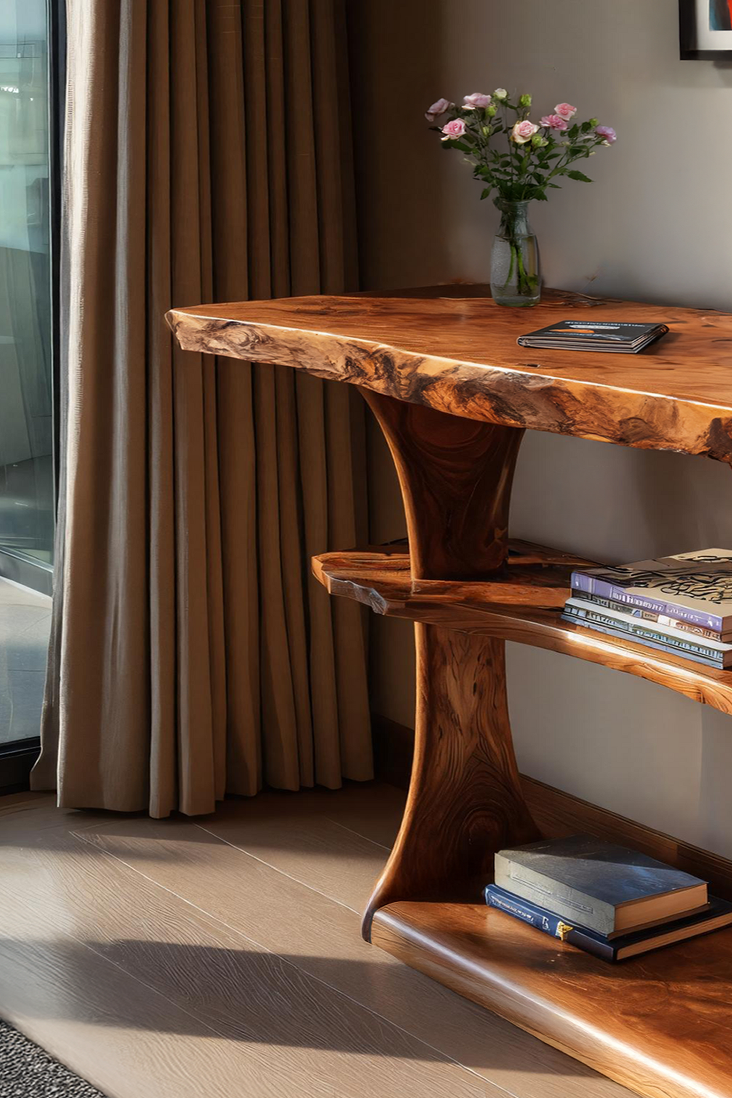 Farmhouse Live Edge Entryway Table For Hallway And Foyer Design