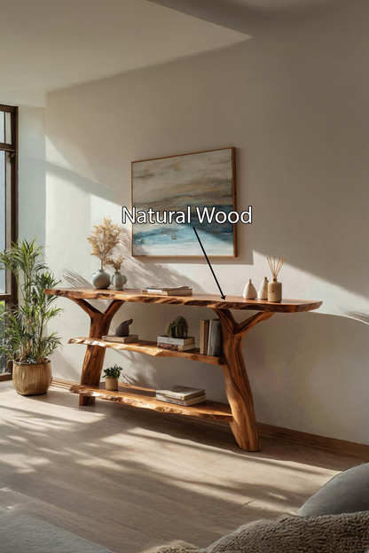 Handcrafted Live Edge Entryway Table For Modern Bedroom Home Design