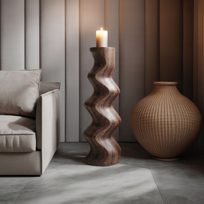 Mid Century Abstract Wood Sculpture For Home Decor