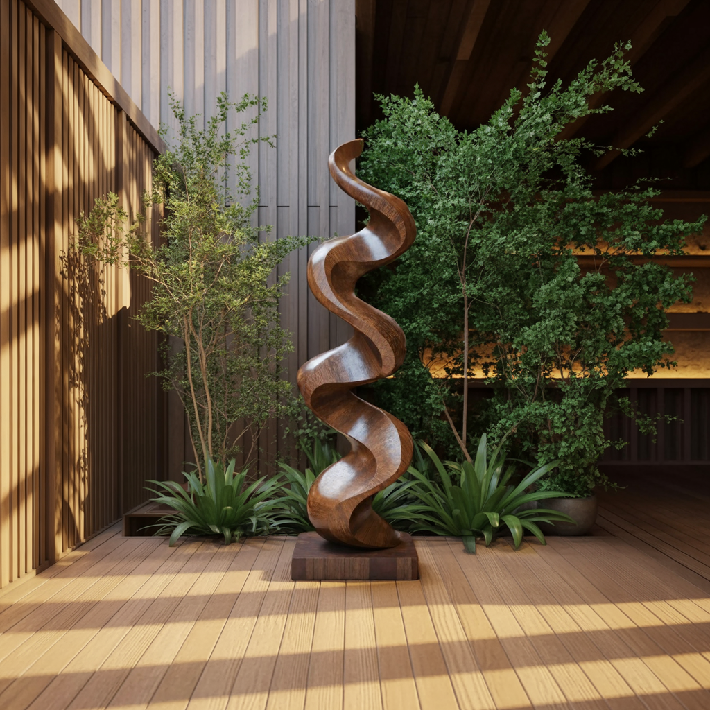 Mid Century Handmade Wood Art For Living Space