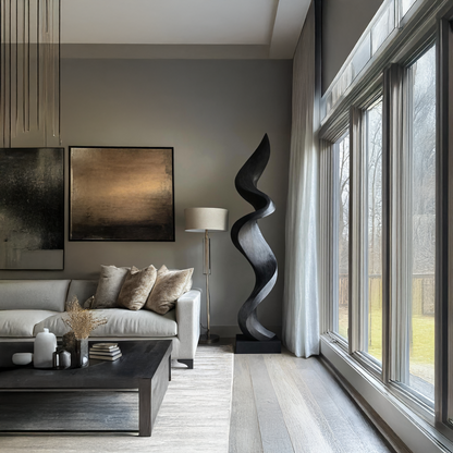 Farmhouse Large Wooden Sculpture For Outdoor Decoration