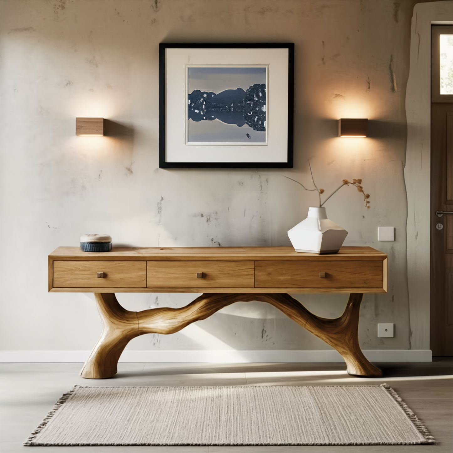 Handcrafted Live Edge Entryway Table For Entryway Rustic Style