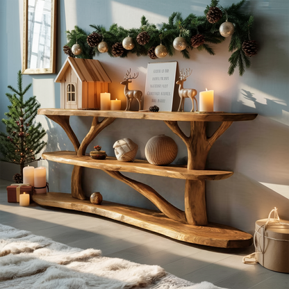 Farmhouse Solid Wood Console Table For Bedroom Decor Christmas Furniture