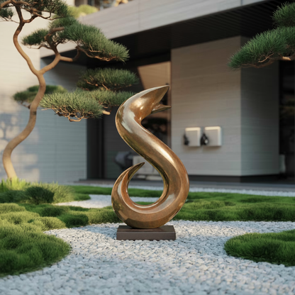 Handmade Abstract Wooden Sculpture For Living Room