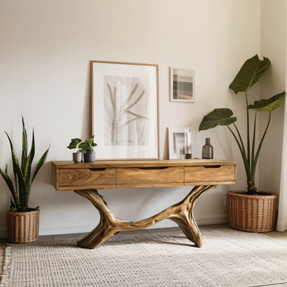 Rustic Solid Wood Dressing Table For Cozy Bedroom