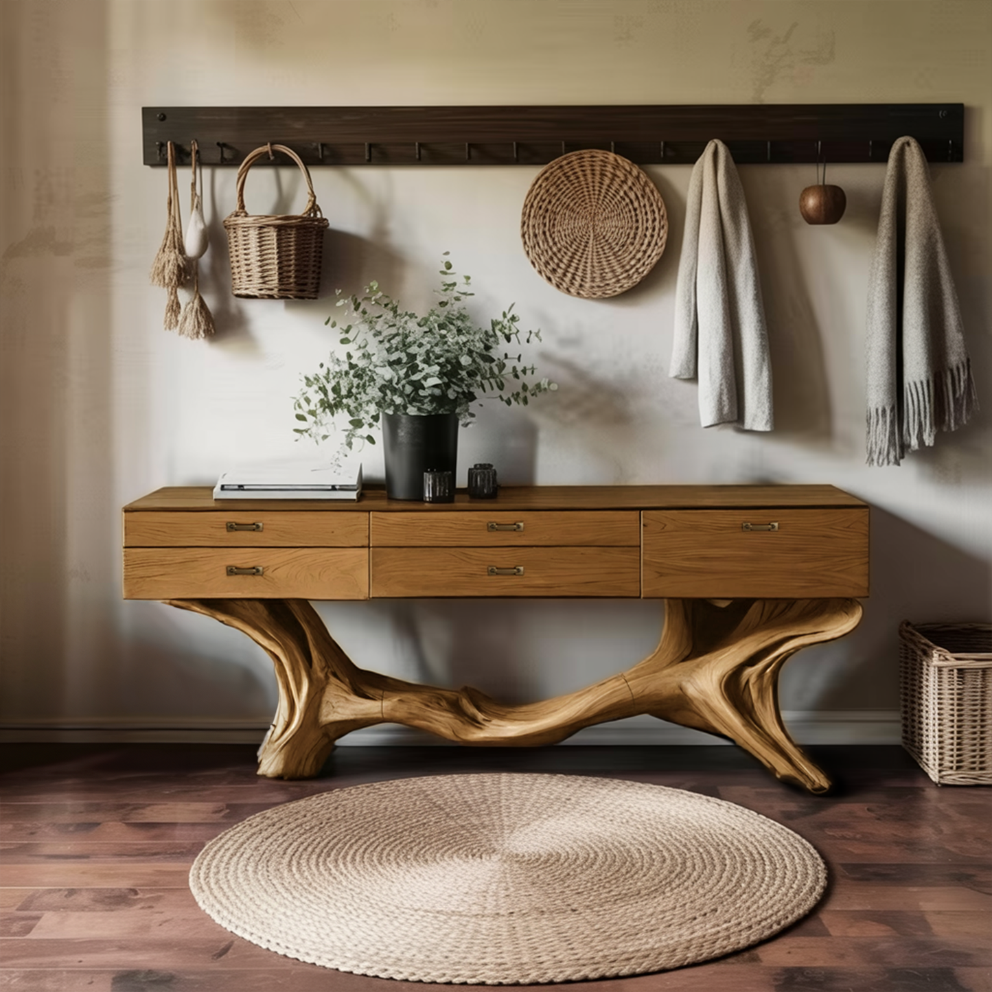 Farmhouse Live Edge Entryway Table For Bedroom Cozy Decor Ideas