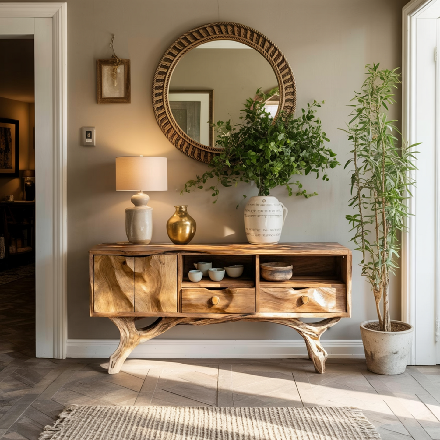 Handcrafted Wooden Console Table For Bedroom Luxury Home Accent