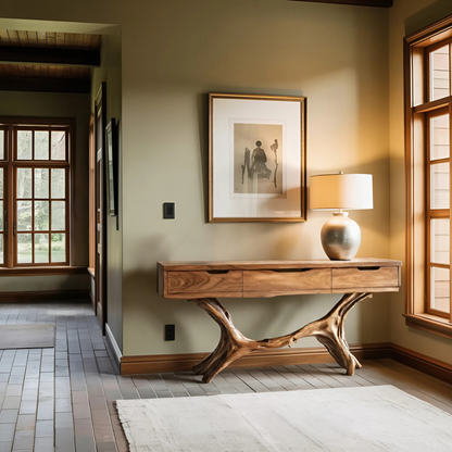 Rustic Solid Wood Dressing Table For Cozy Bedroom