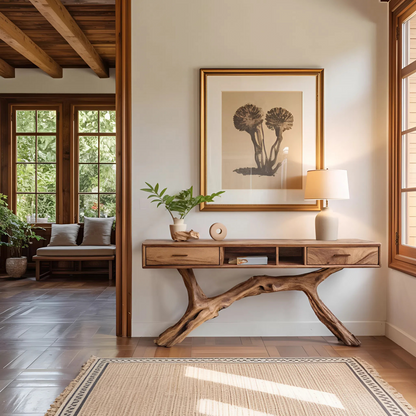 Rustic Live Edge Entryway Table For Entryway Design Warm Welcome