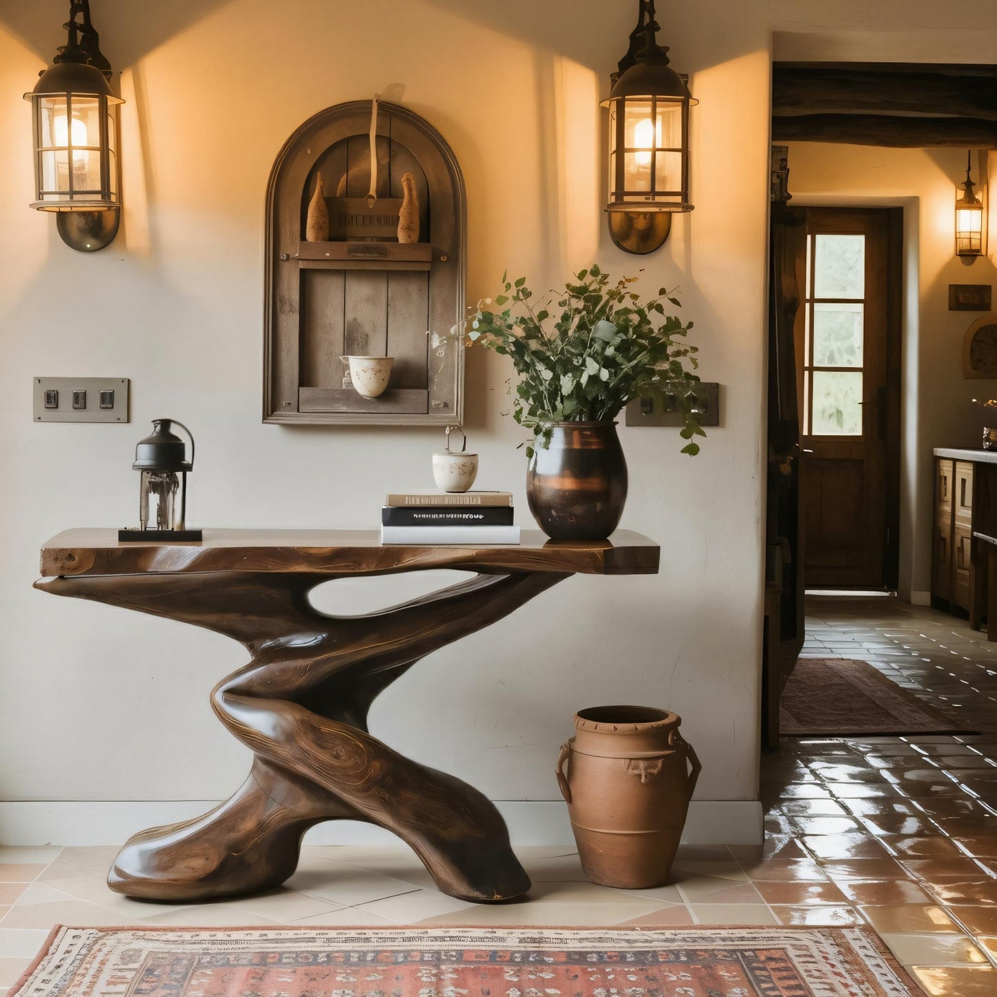 Rustic Farmhouse Console Table Entryway Design