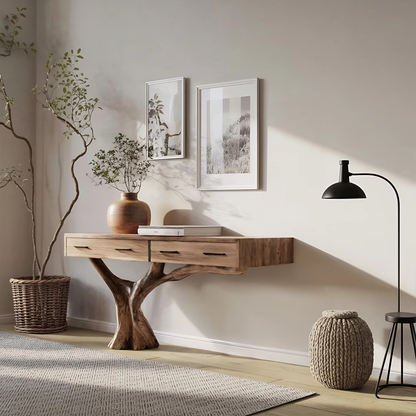 Farmhouse Live Edge Entryway Table For Bedroom Cozy Rustic Vibes