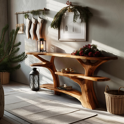 Modern Live Edge Entryway Table For Xmas Entryway Holiday Seasonal Accent