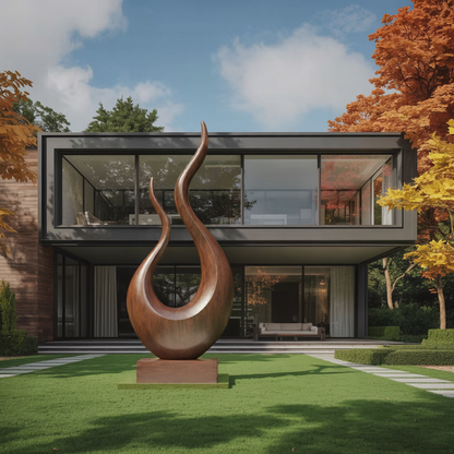 Mid Century Wooden Sculpture For Garden Decorative Panel