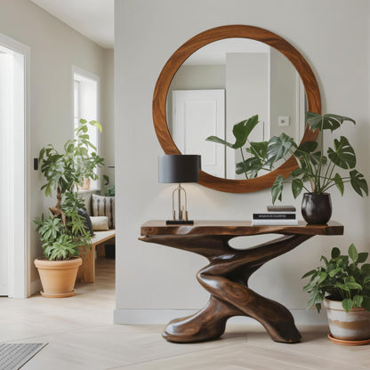 Rustic Farmhouse Console Table Entryway Design