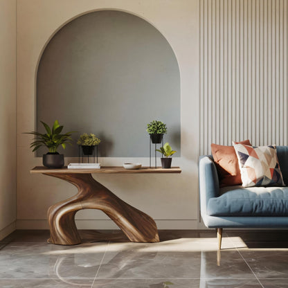 Farmhouse Live Edge Console Table Entryway Decor