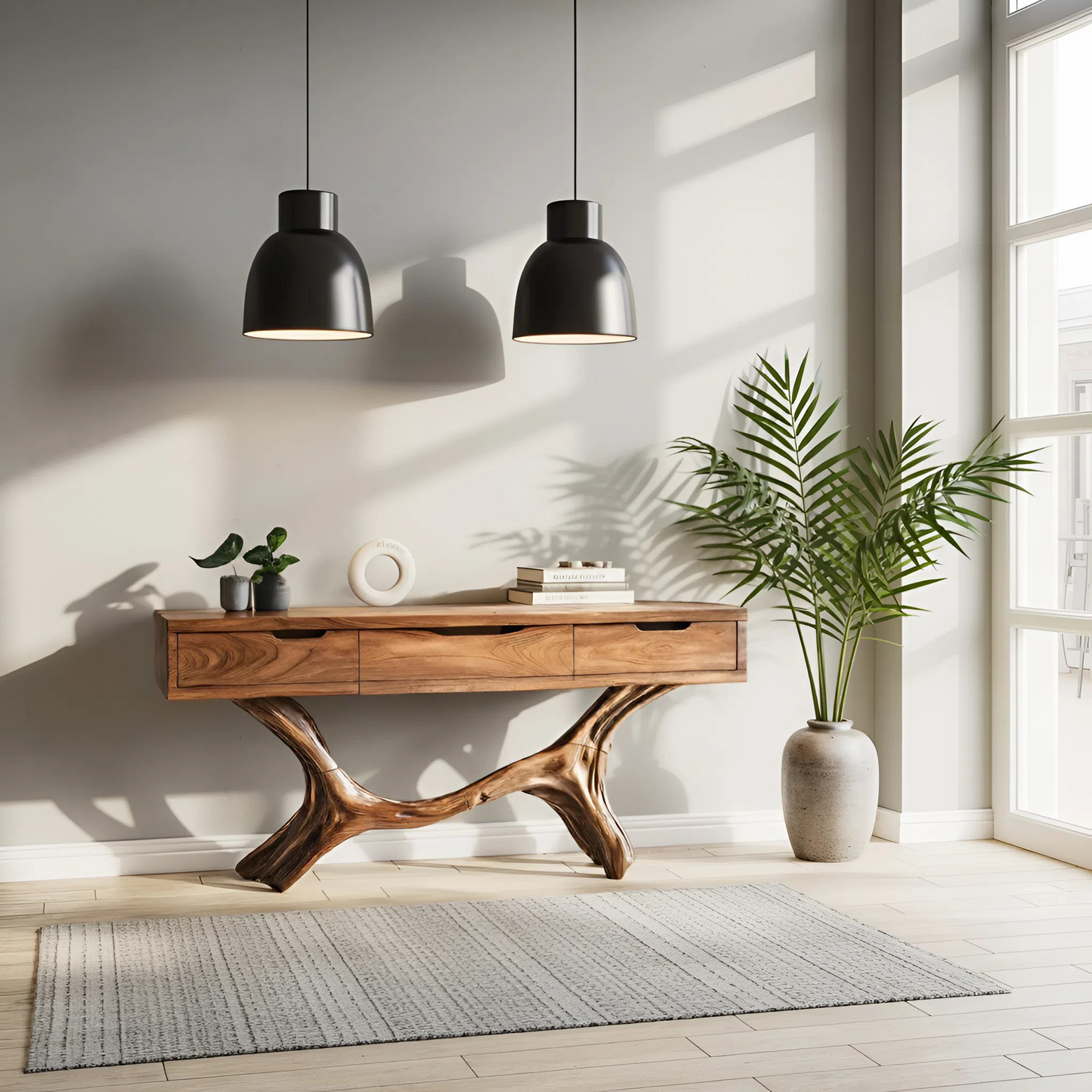 Rustic Solid Wood Dressing Table For Cozy Bedroom