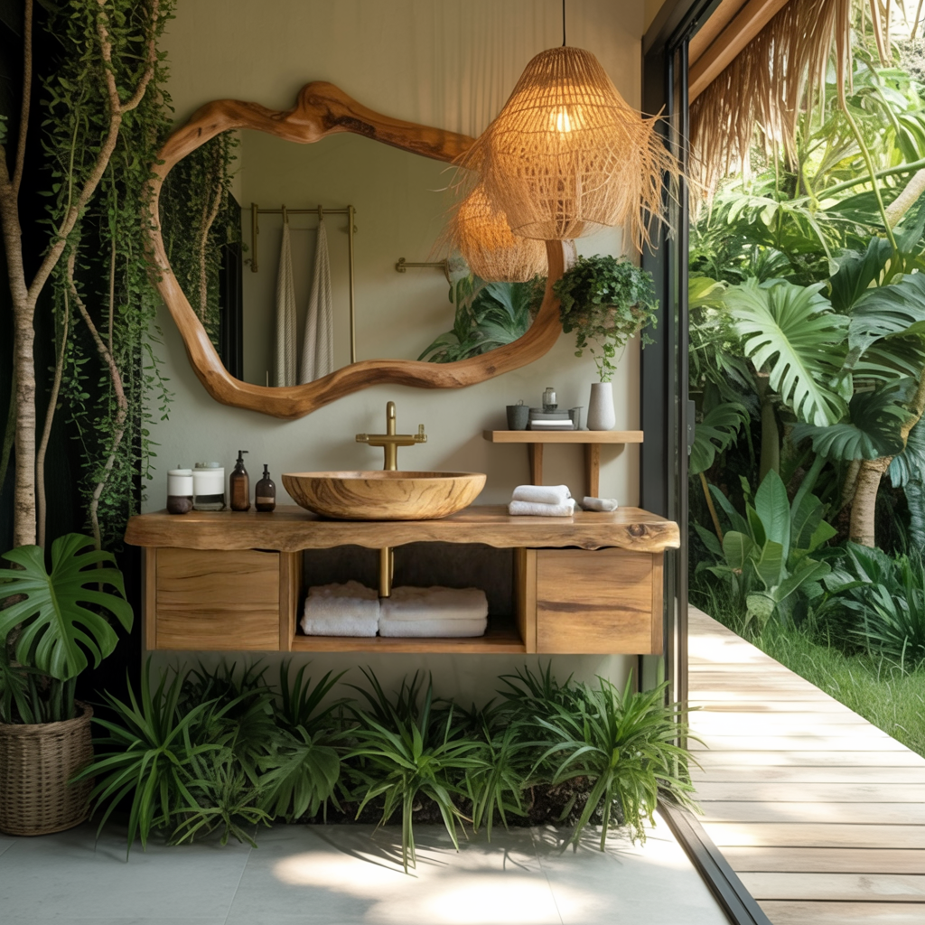 Natural Wood Floating Vanity For Bathroom Upgrade