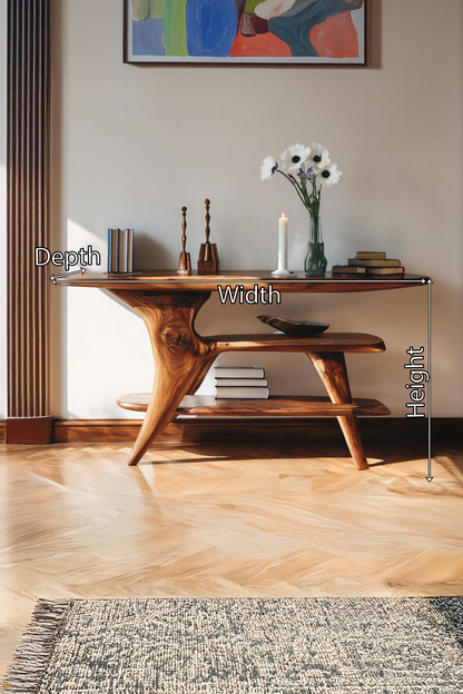 Farmhouse Live Edge Console Table For Unique Entryway Design