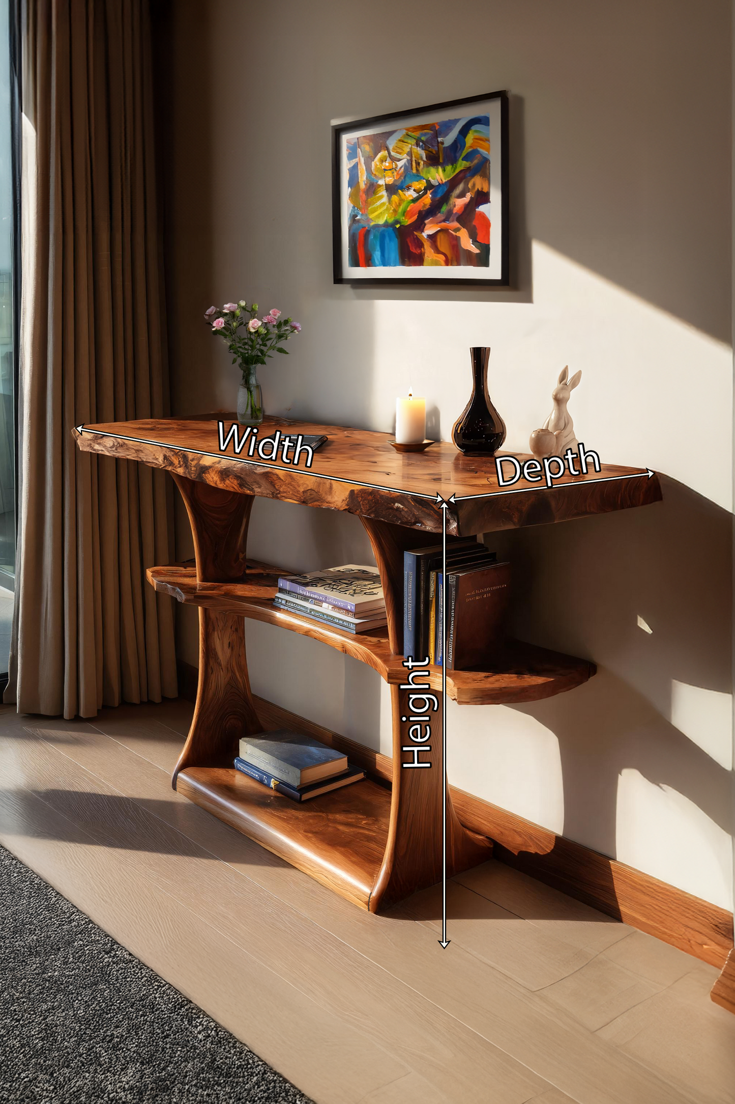Farmhouse Live Edge Entryway Table For Hallway And Foyer Design