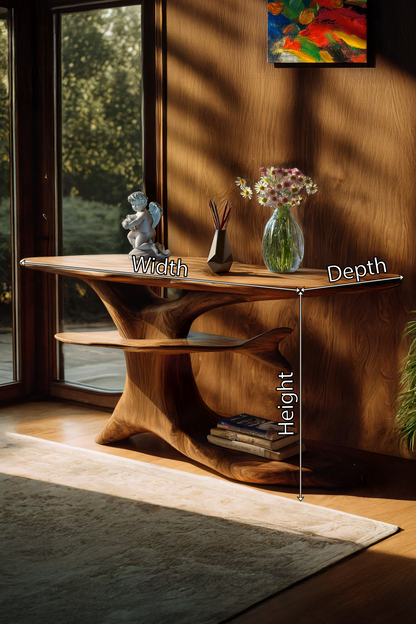 Handcrafted Live Edge Console Table For Farmhouse Decor