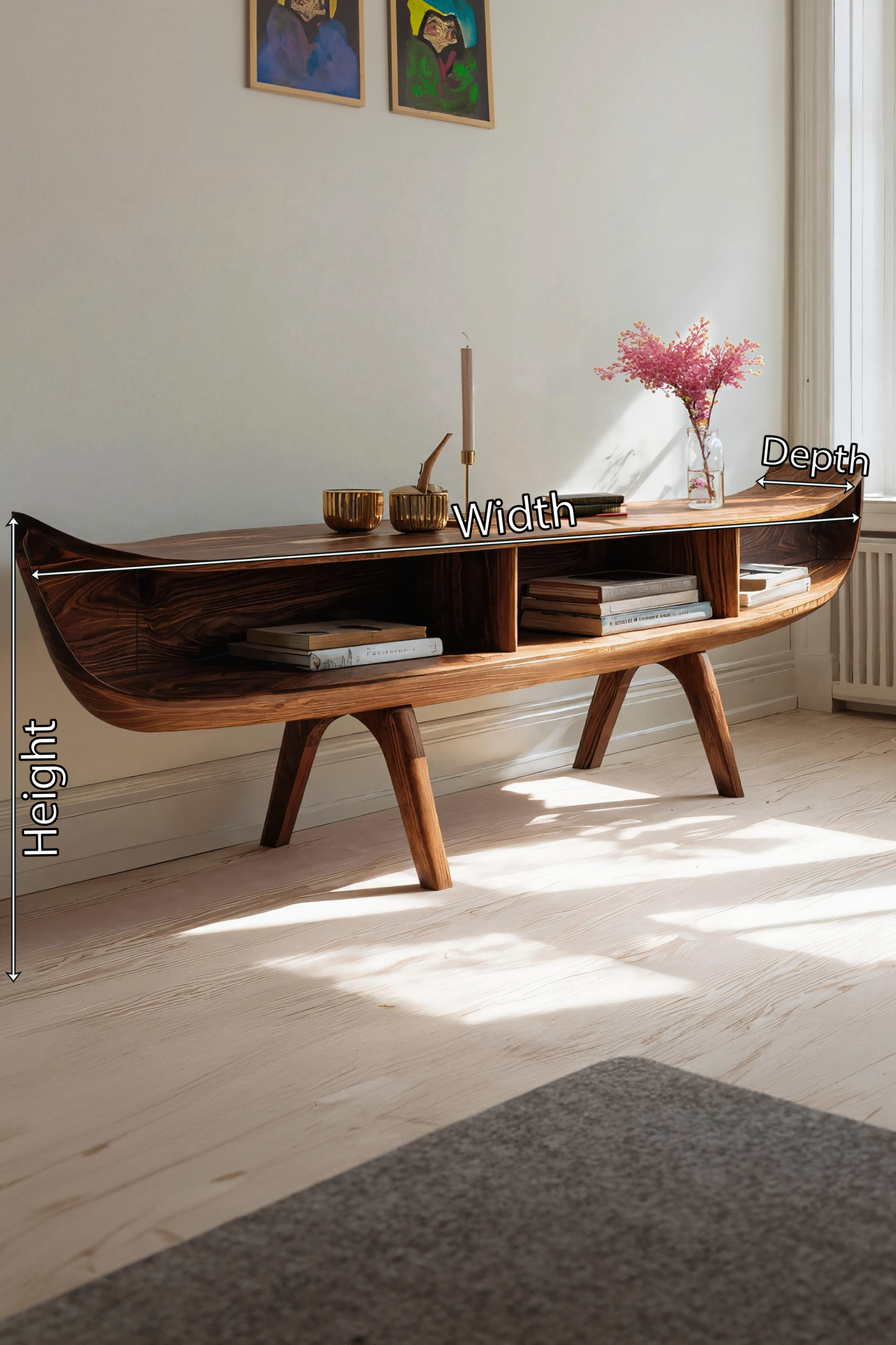 Handcrafted Live Edge Entryway Table For Rustic Home Decor