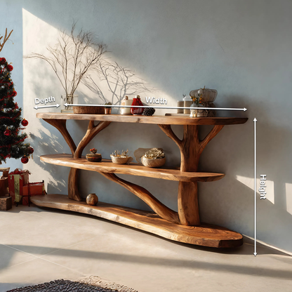 Farmhouse Solid Wood Console Table For Bedroom Decor Christmas Furniture